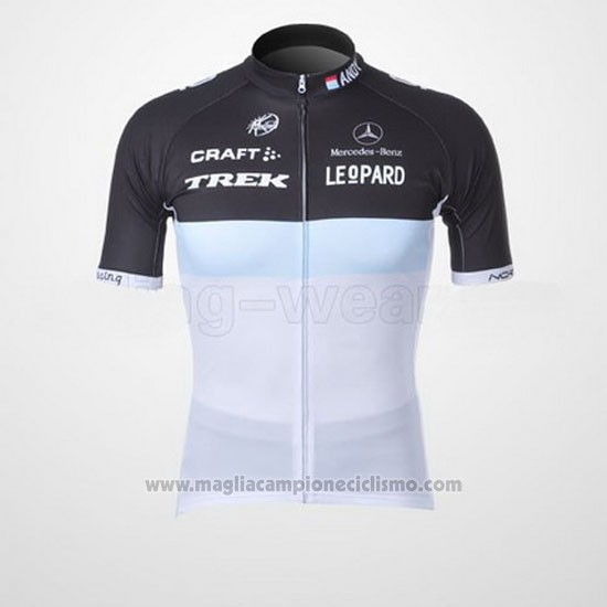 2011 Abbigliamento Ciclismo Trek Leqpard Celeste e Nero Manica Corta e Salopette